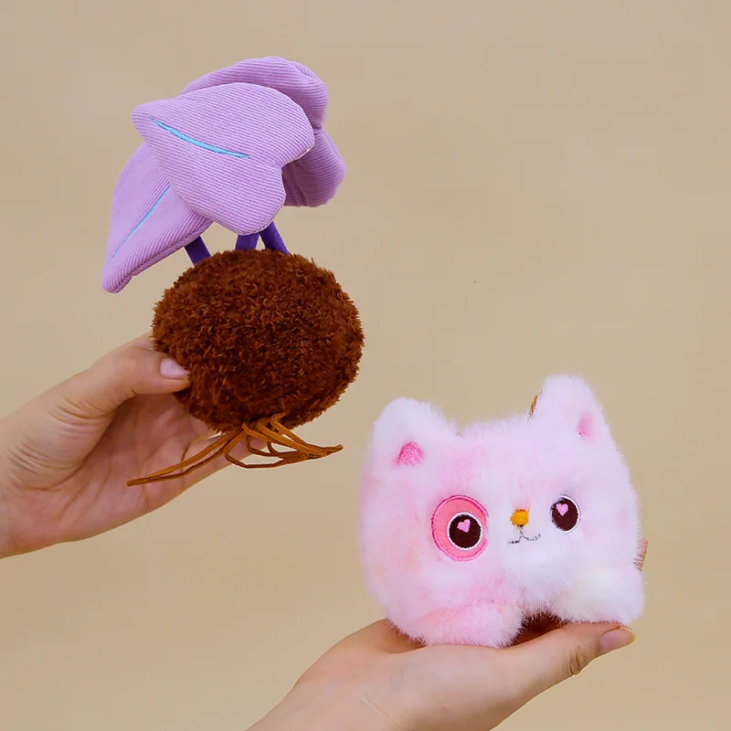 18cm Nowa Urocza Pluszowa Zabawka Kot w Doniczce Symulacja Wypchanej Maskotki Ozdoby Kreskówkowy Kot Kaktus Dekoracja Domu Prezent Zabawka dla Dzieci