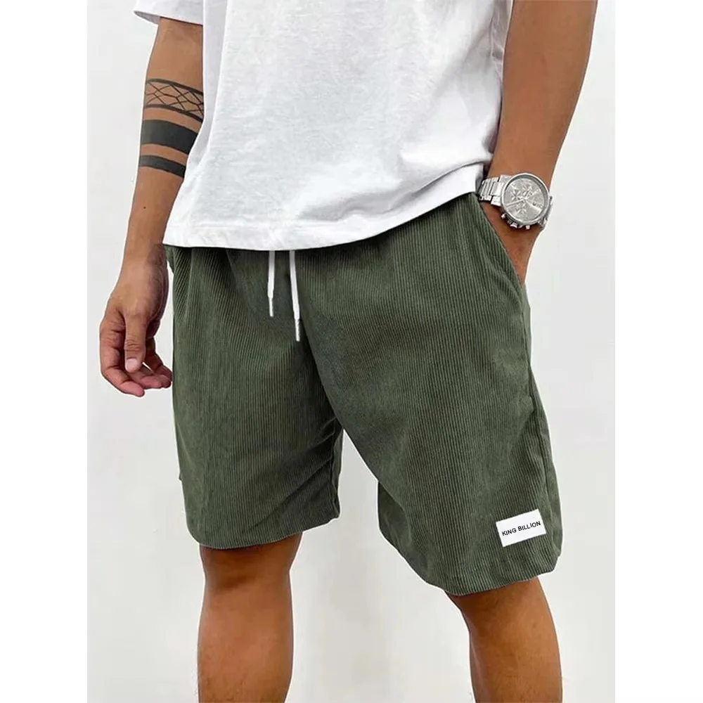Vintage Cargo Shorts Men's Summer Trendy Retro Corduroy Short Pants Male Casual Solid Color Shorts Sports Breathable Sweatpants gallery 5