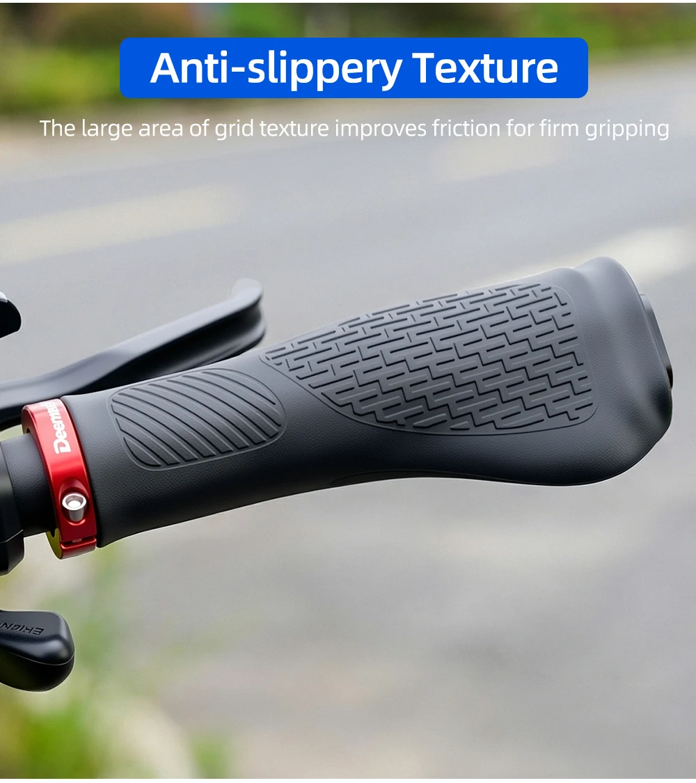 Große Handgriffe, MTB-Lenkerende, zusammenklappbares Fahrrad, lange, kurze, drehbare Stangengehäuse mit verdecktem Sicherungsring, TPE, stromlinienförmige Handballenauflage – Detail 9