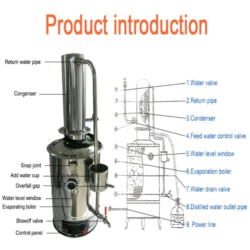 Stainless steel electric distilled water machine