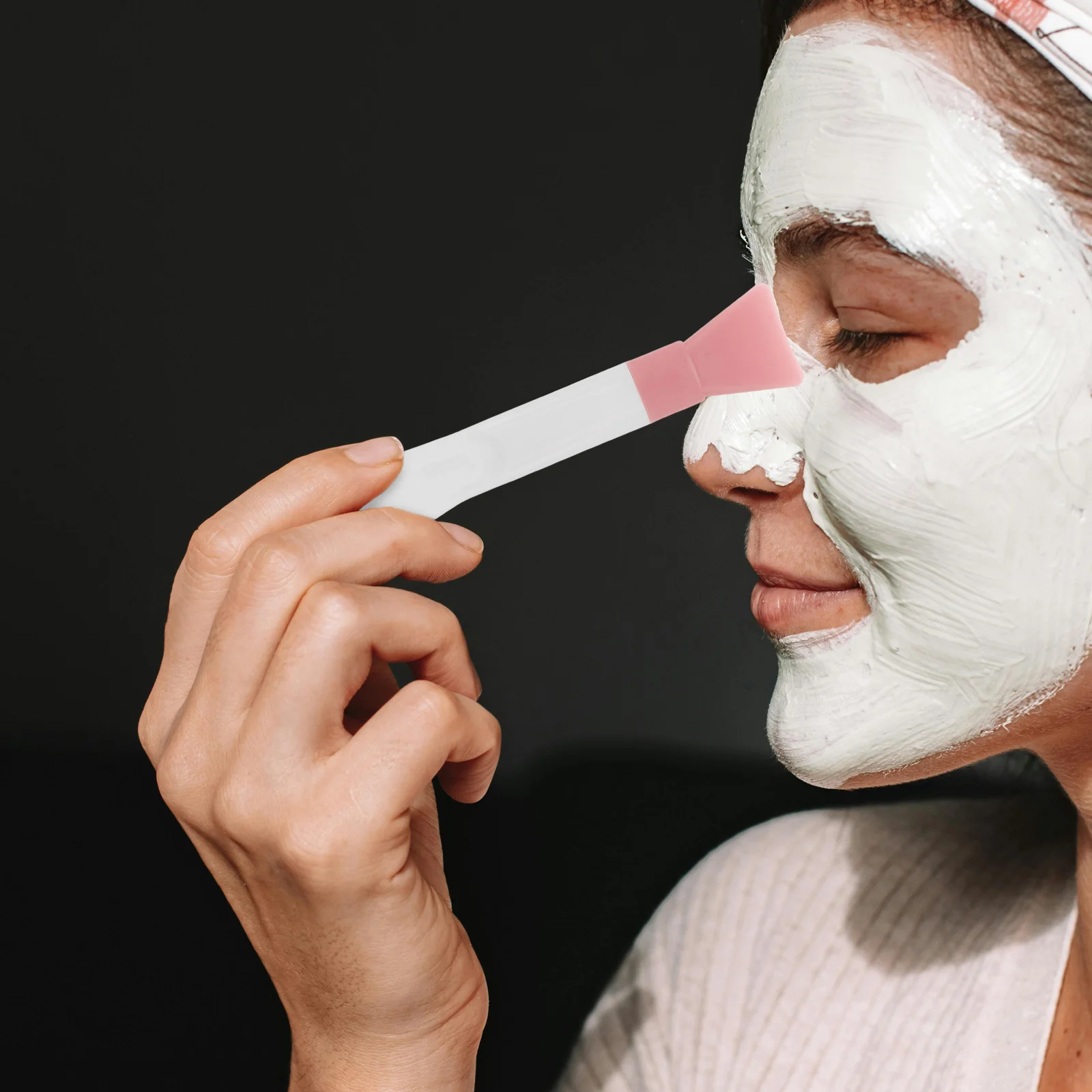 Cepillo de silicona para mascarilla Facial, espátula Facial de doble cabezal, aplicador suave para arcilla, crema de barro, herramienta para el cuidado de la piel, esponja de maquillaje