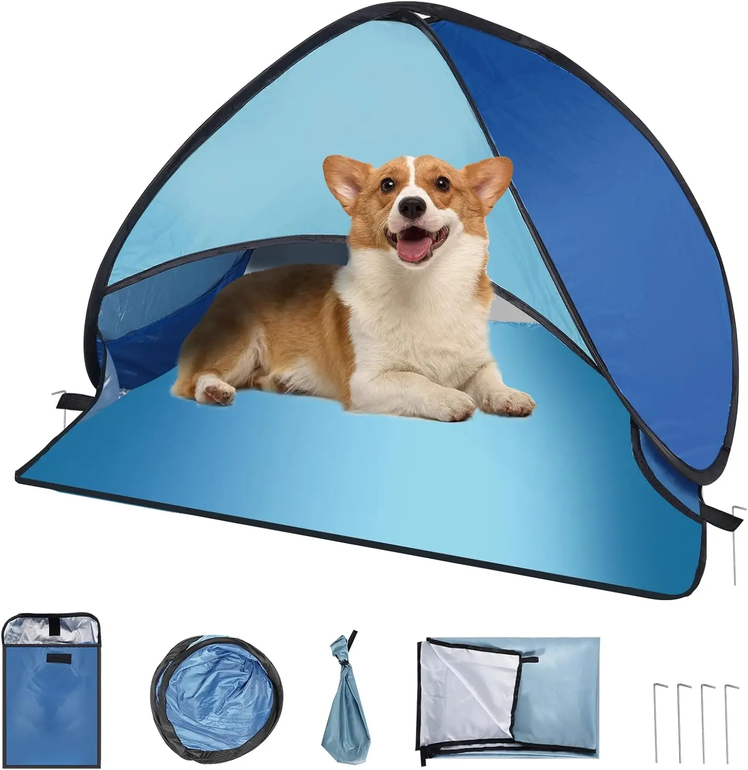

Beach Tent for Pet Shade Pop Up Portable Mini Head Sun Shelters Canopy with Beach Blanket for Camping