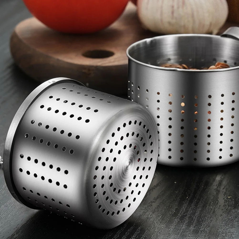 

Stainless Steel Spice Filter Basket Household Kitchen Tool Dregs Strainer Hook Chain Design For Soup Tea Seasonings Filtering