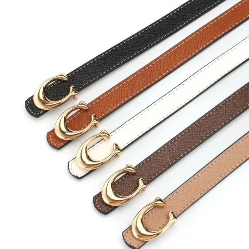 High-quality Women's Fashionable Belt C-shaped Buckle Smooth Buckle Temperament Double-sided Gift For Mother Using Belt