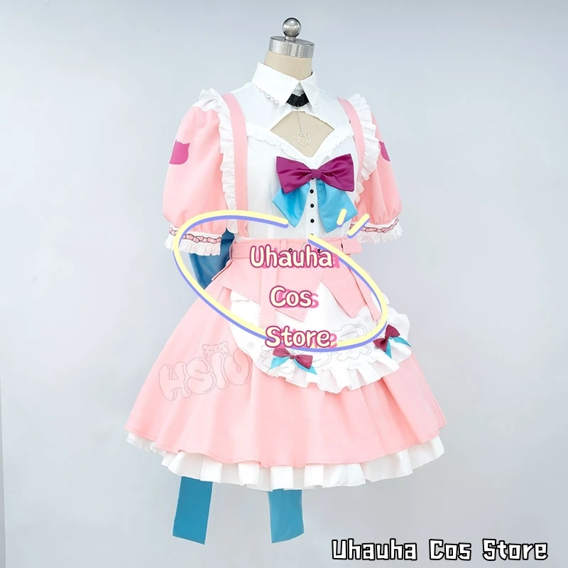 Virtual YouTuber Yuuki Sakuna Cosplay Costume Lolita Servant Kawaii Apron Dress Wig Japanese Anime Show Role-playing Suit2025