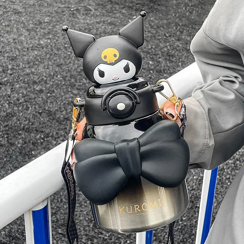 حار سانريو كوب ثرموستاتي Sus316 بلدي ميلودي Kawaii أنيمي موضة هدية طالب الطفل لطيف كوب بقشة كوب ثرموستاتي نمط جديد