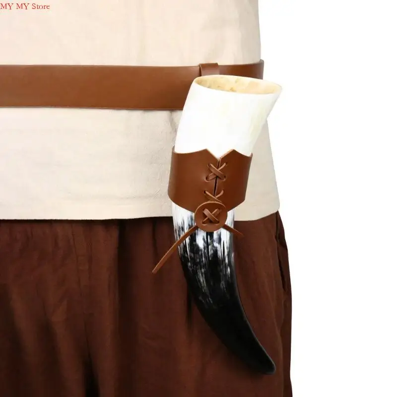 N1He Middeleeuwse PU Leather Case Historical Costume Prop Praktische re -enactmentuitrusting