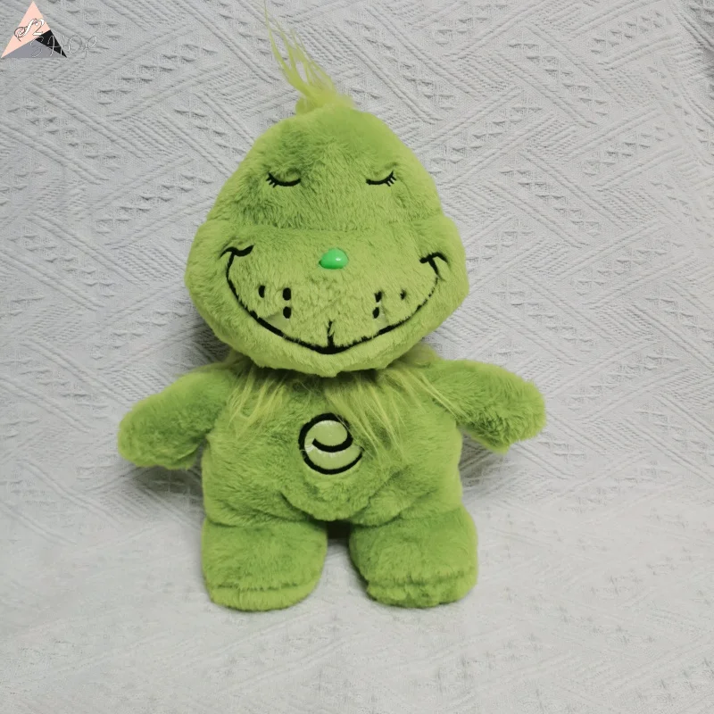 

Green Fuzzy Character Plush Toy Breathing Animated Doll with Soothing Function Cuddly Sleep Aid Companion for Kids