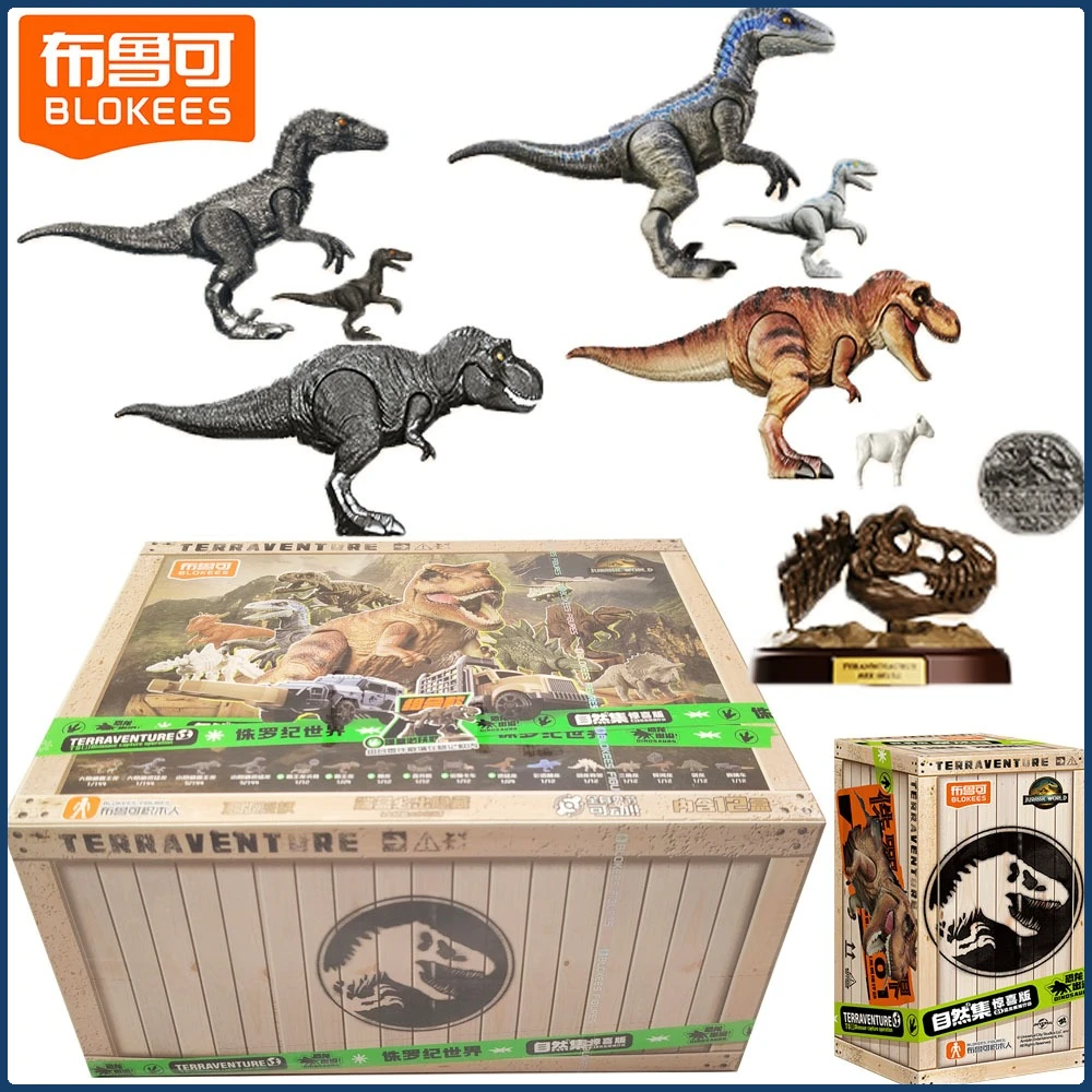 

Blokees Jurassic World Surprise Version Series Blind Box Cartoon Peripheral Movable Splicing Model Toys Desktop Ornament Gifts