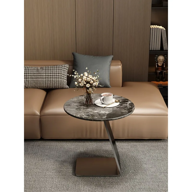 Italian minimalist round sofa edge a few modern marble corners a few