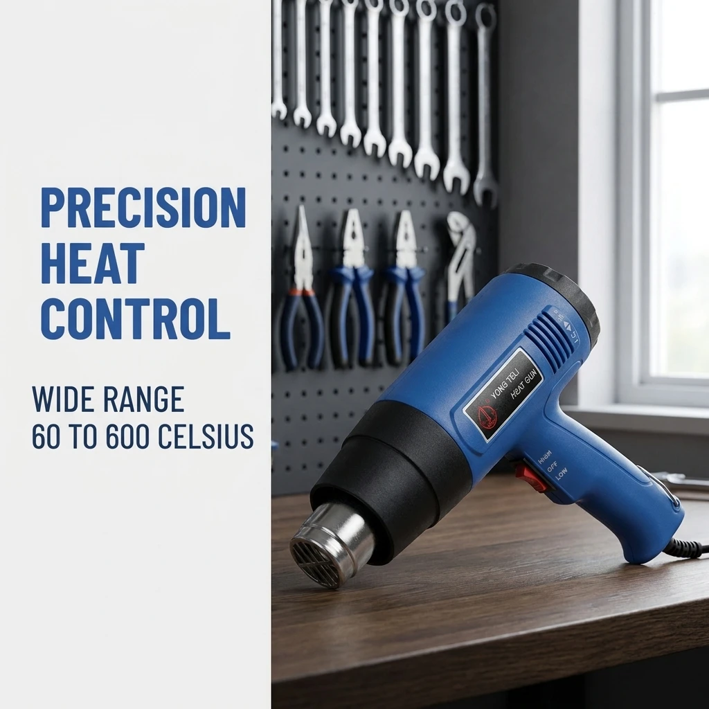 2000W Adjustable Temperature Heat Gun Professional Hot Air Blower With Nozzles DIY Tool For Paint Stripping PVC Shrinking Home