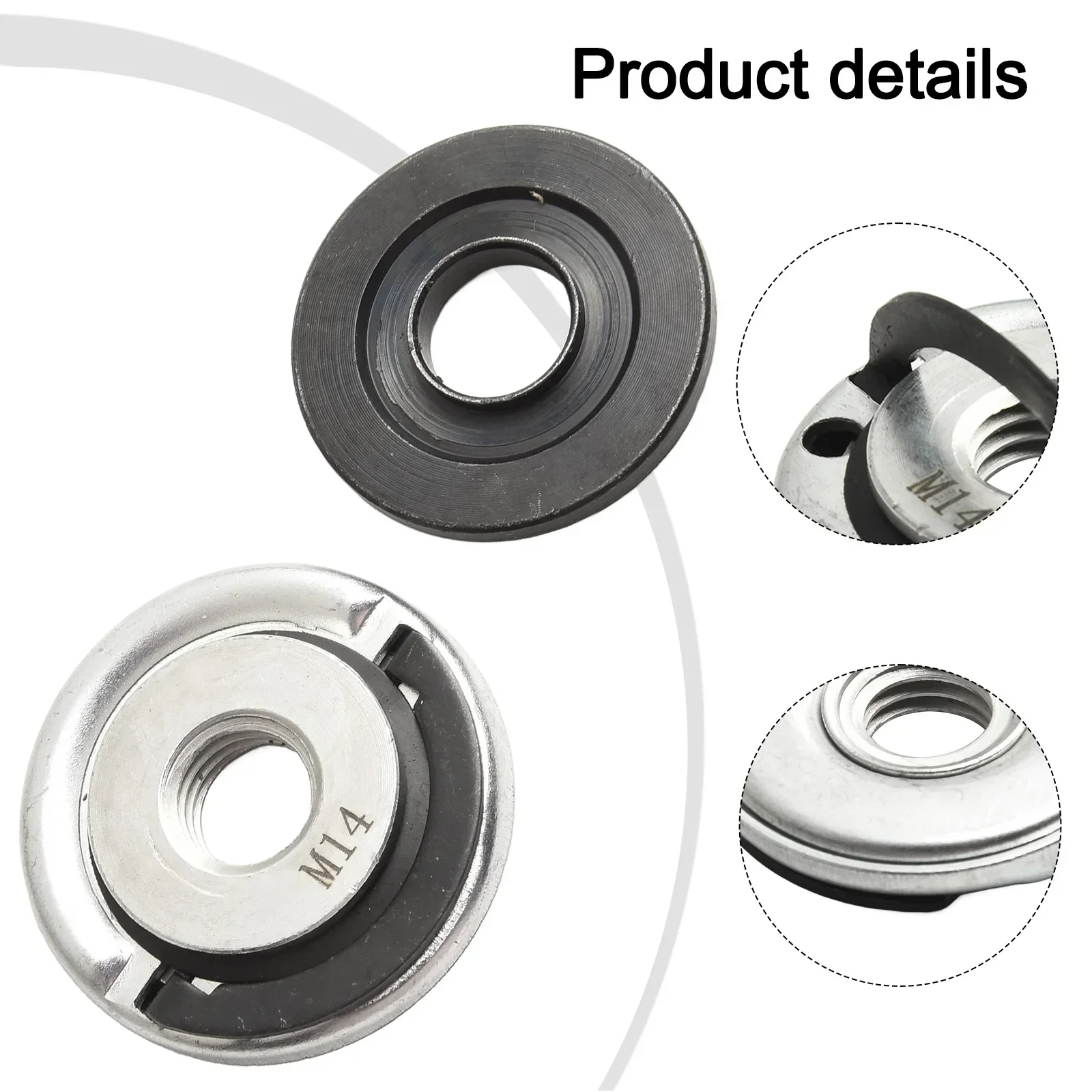 

Angle Grinder Flange Power Chuck Set Stable Grip Exquisite Workmanship Fine Frosted Texture Silver Black Cutting