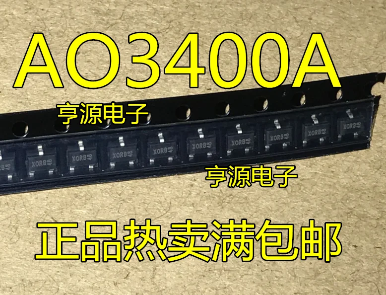 

10 шт., AO3400A, AO3400 MOS N 5,7a, 30 В, фотооригинал
