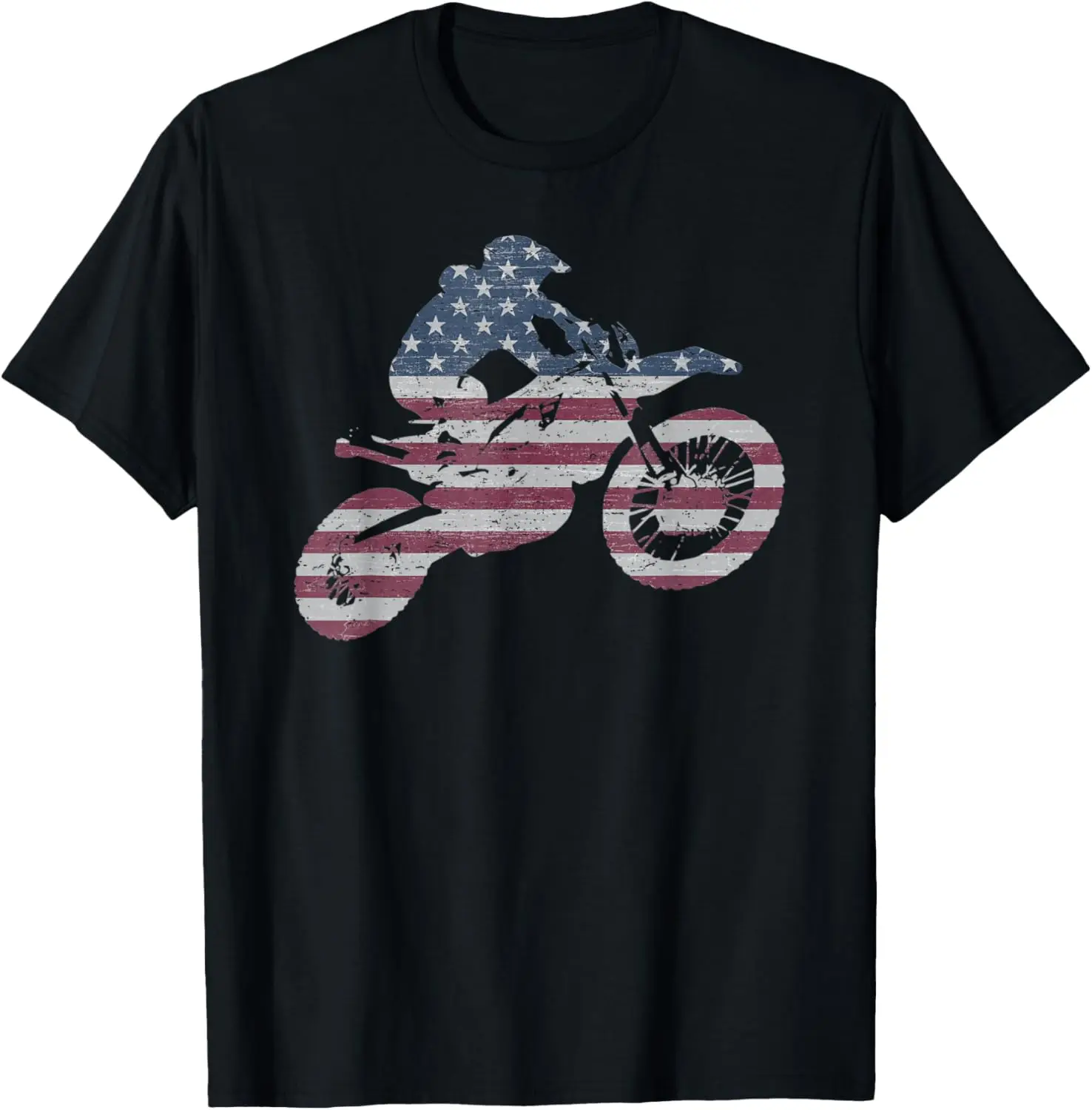 

Dirt Bike Rider Vintage American Flag Love Racing Motorcycle T-Shirt Motorcycle