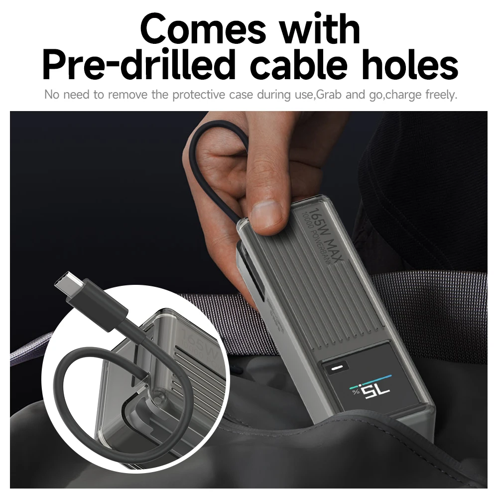 TPU Case Cover for Xiaomi 165W Power Bank Anti-Scratch Shockproof Protective Shell for Xiaomi 20000mAh PB1165MI Portable Charger