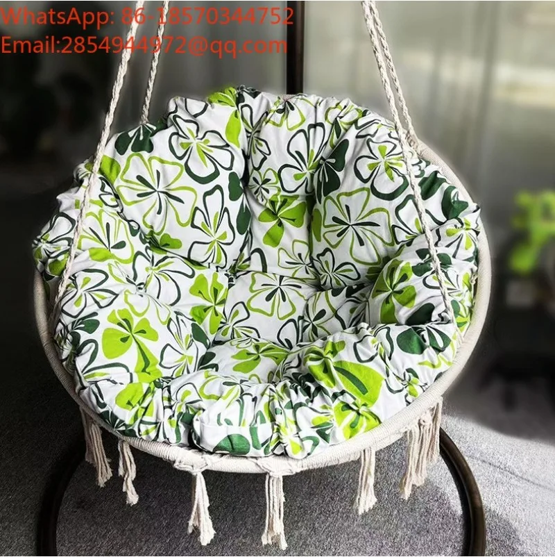 Thickened Round Hanging Basket Chair Cushion, Removable and Washable Rattan Swing Cradle Replacement Cushion