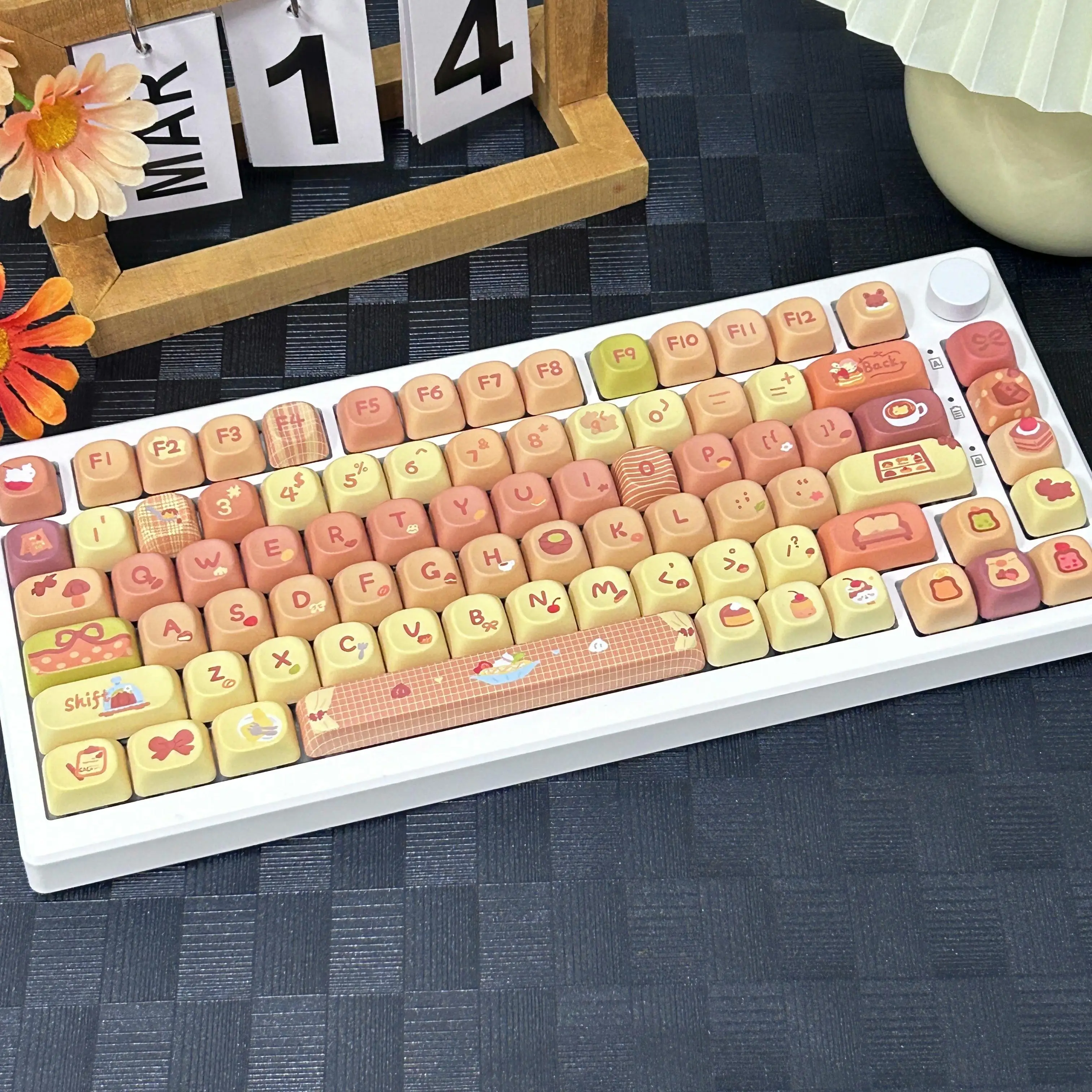 Cocoa Sweet Chocolate Theme Keycap Set MOA Profile Cute Round Ball Caps 133Keys PBT Sublimation Caramel Gourmet Keyboard Keycaps