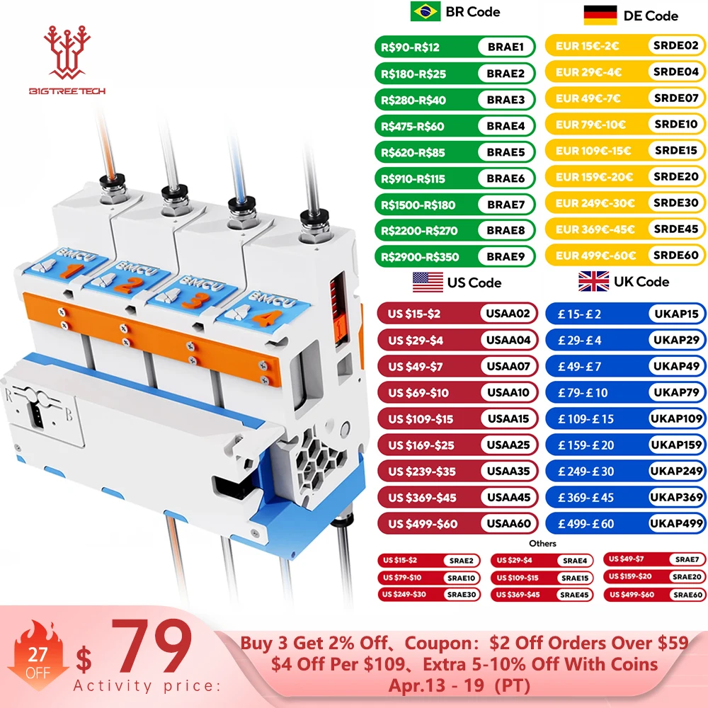 BIGTREETECH BMCU-370 AMS MMU Solutions AMS Lite Support Auto Refill Farm Open-Source Upgrade For Bambu Lab P1P P1S A1 A1 MINI
