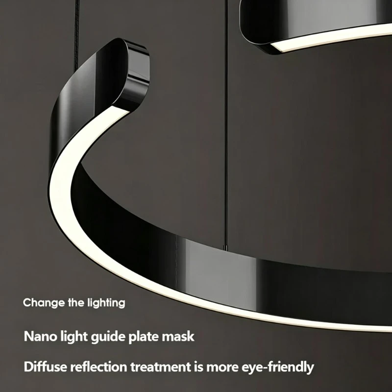 SANDYHA Modern Ring Pendant Lamp Remote Control Dimmable Warm White Eye Protection Led Chandelier Kitchen Island Dining Room