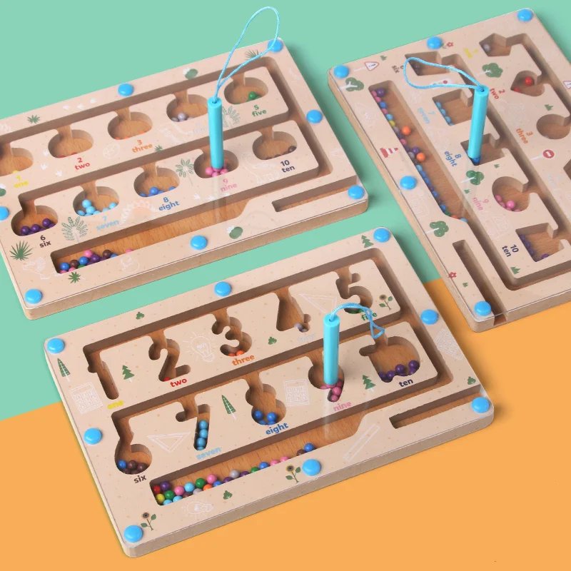 Montessori Magnetic Maze Sorting Board Kid Color Number gioco sensoriale di corrispondenza cognitiva Fine Motor Training Education Parish Toy