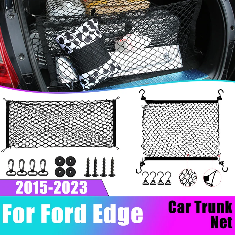 

Car Boot Trunk Net For Ford Edge 2015-2023 2016 2017 2018 Nylon Black Mesh Luggage Bag Storage Rear Back Cargo Car Accessories