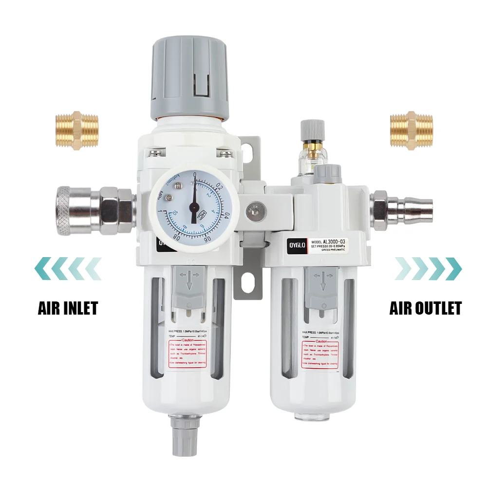 Pipeline Pressure Regulator,Home Oil-water Separator, Thread 3/8",Including Lubricating Oil Atomizer, Air Source Processing Tool