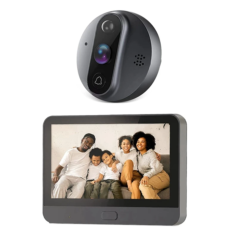 

Smart Tuya 1080P Wifi Door Bell Eye Peephole Camera Plastic 4.3Inch PIR FHD Infrared For Alexa Google