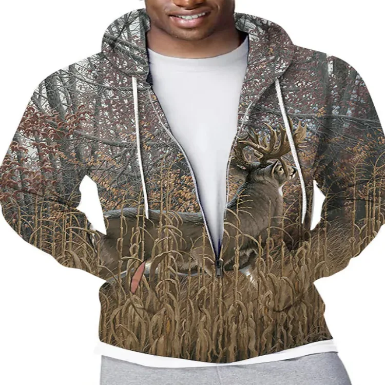 Sudaderas con capucha con estampado 3d de camuflaje para jungla, sudaderas con cremallera para hombres y mujeres, Sudadera con capucha de gran