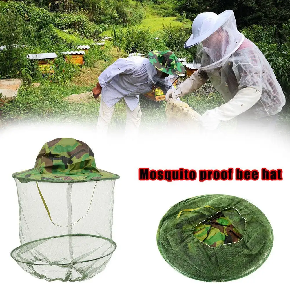 Outdoor Garden Beekeeping Hat Fishing Cap Anti Mosquito Bug Hats Mesh Camping Insect Face Fishing Protector Net Garden Head N1L9