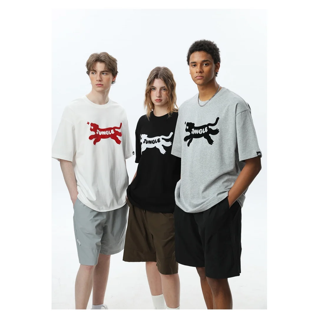 Tiger print graphic T-shirt Summer Fashion Leisure High-end Versatile Breathable Pure cotton Men's And Women's Y2K T-Shirt