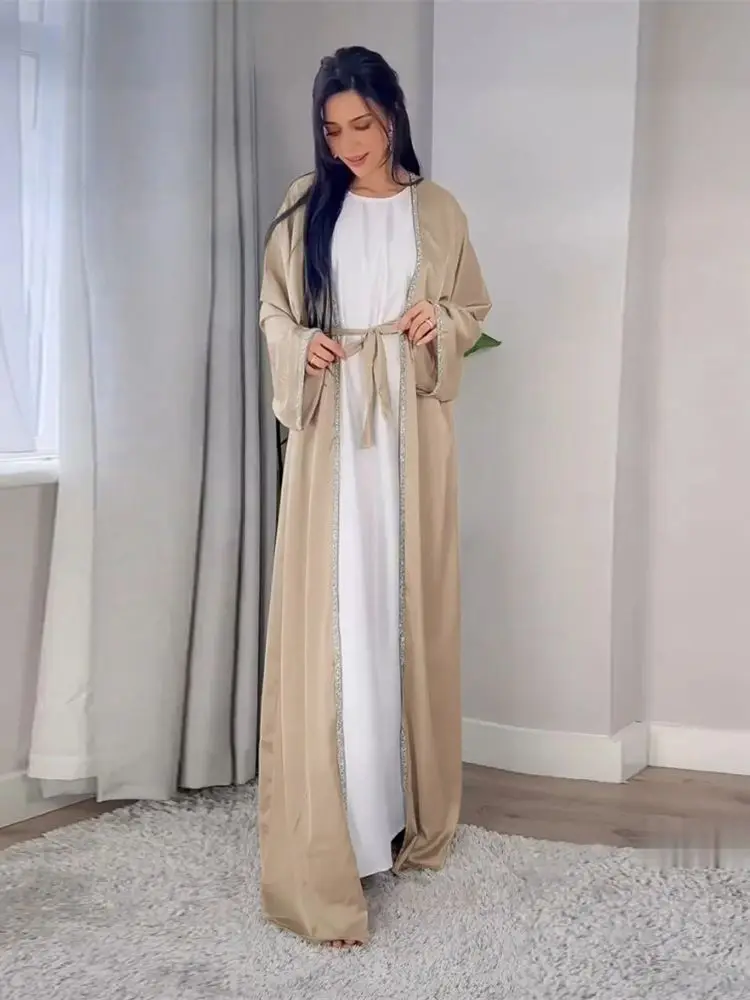 Ramadan Eid Open Kimono Abaya Dubai Luxury 2024 Turkey Muslim Dress Kebaya Islamic Clothing For Women Robe Femme Musulmane