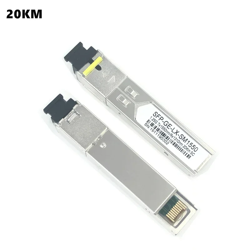 SC SFP Moduł światłowodowy 1.25G SC 20/40/60/80/100KM 1310/1490/1550nm Pojedynczy moduł światłowodowy SFP Kompatybilny kod ONU OLT