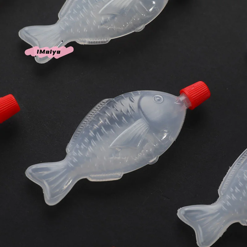 M-10Pcs Fish-Shaped 8.5ml Soy Sauce Disposable Sauce Bottle Sushi Seasoning Bottle Vinegar Bottle Spice Bottles Packing Bottle