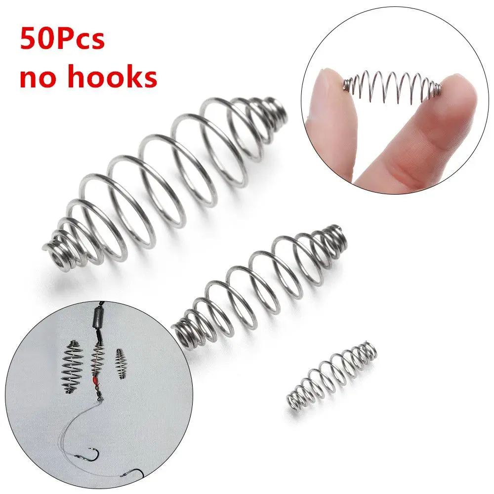 

50Pcs Durable Bait Feeder Spring Olive Shape Carp Fishing Feeder Stops Fishing Tools Fishing Accessories