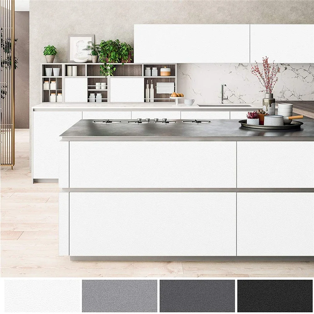 ورق جدران غير لامع مقاوم للماء باللون الأبيض والرمادي والأسود من الفينيل ملصقات ذاتية اللصق لأثاث الحائط وغرفة المعيشة ورق اتصال لديكور المنزل