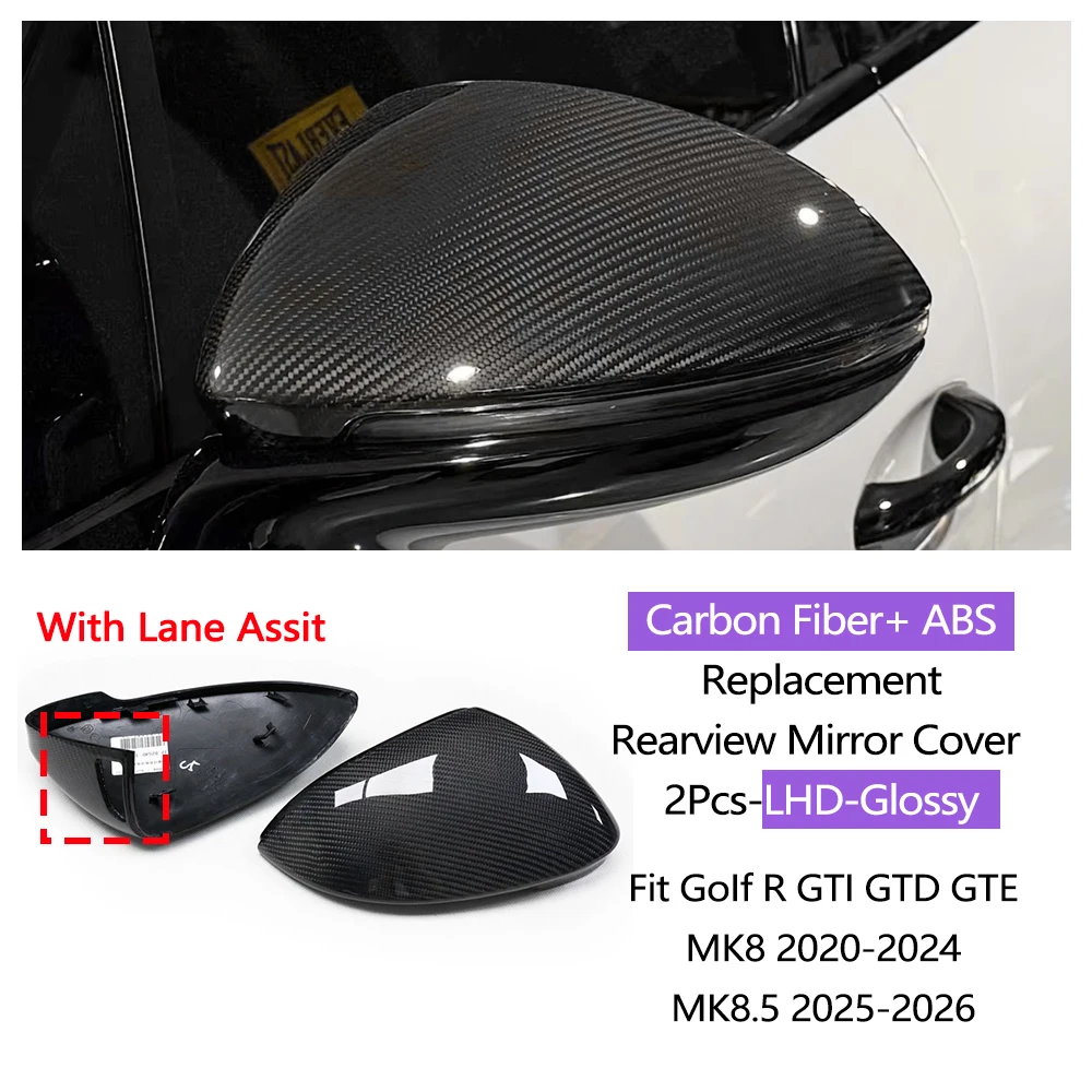 Interieurkit van carbon fiber voor Golf R GTI GTD GTE Golf 8 MK8 Golf 8.5 MK8.5 2020-2026, dashboard, centrale bediening, raamschakelaarpaneel