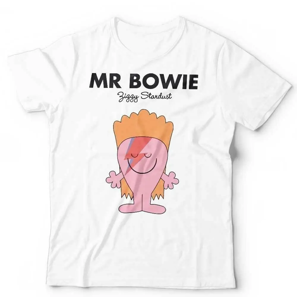 

Mr Bowie Tshirt Unisex & Kids Cartoon Funny Parody Illustration - White Tshirt