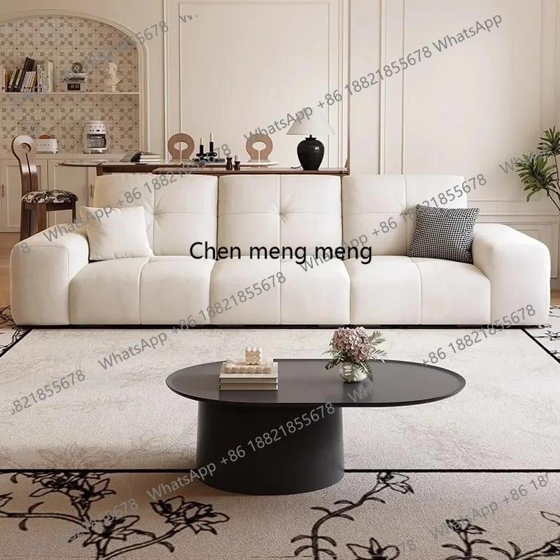 Living room small apartment Italian minimalist straight row movable backrest cat scratching fabric leave-in sofa straight