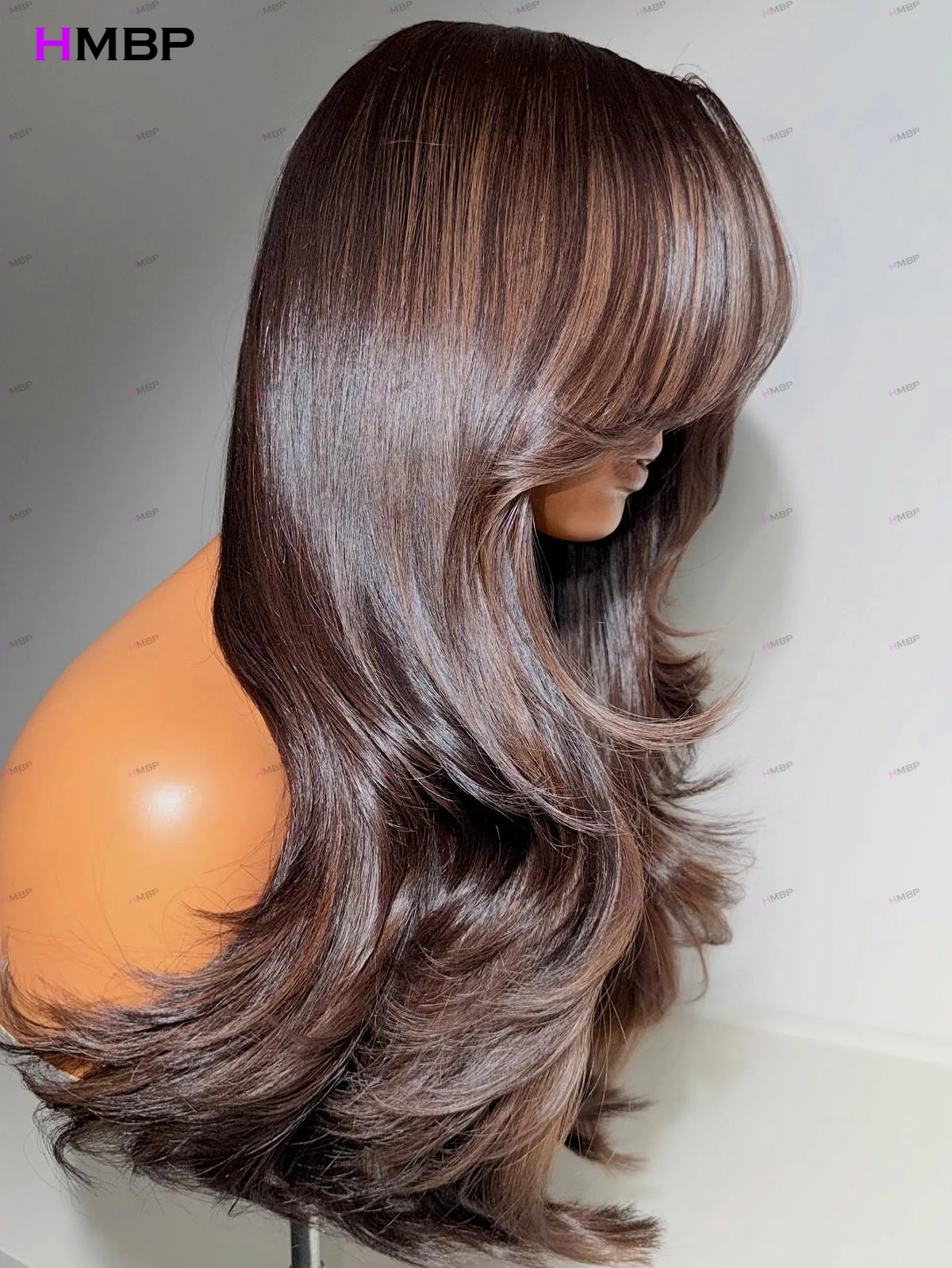 Glueless 1B/#4 Balayage Body Wave Human Hair Wig 360 HD Transparent Lace Wig Pre Plucked Natural Hairline Wear And Go For Women