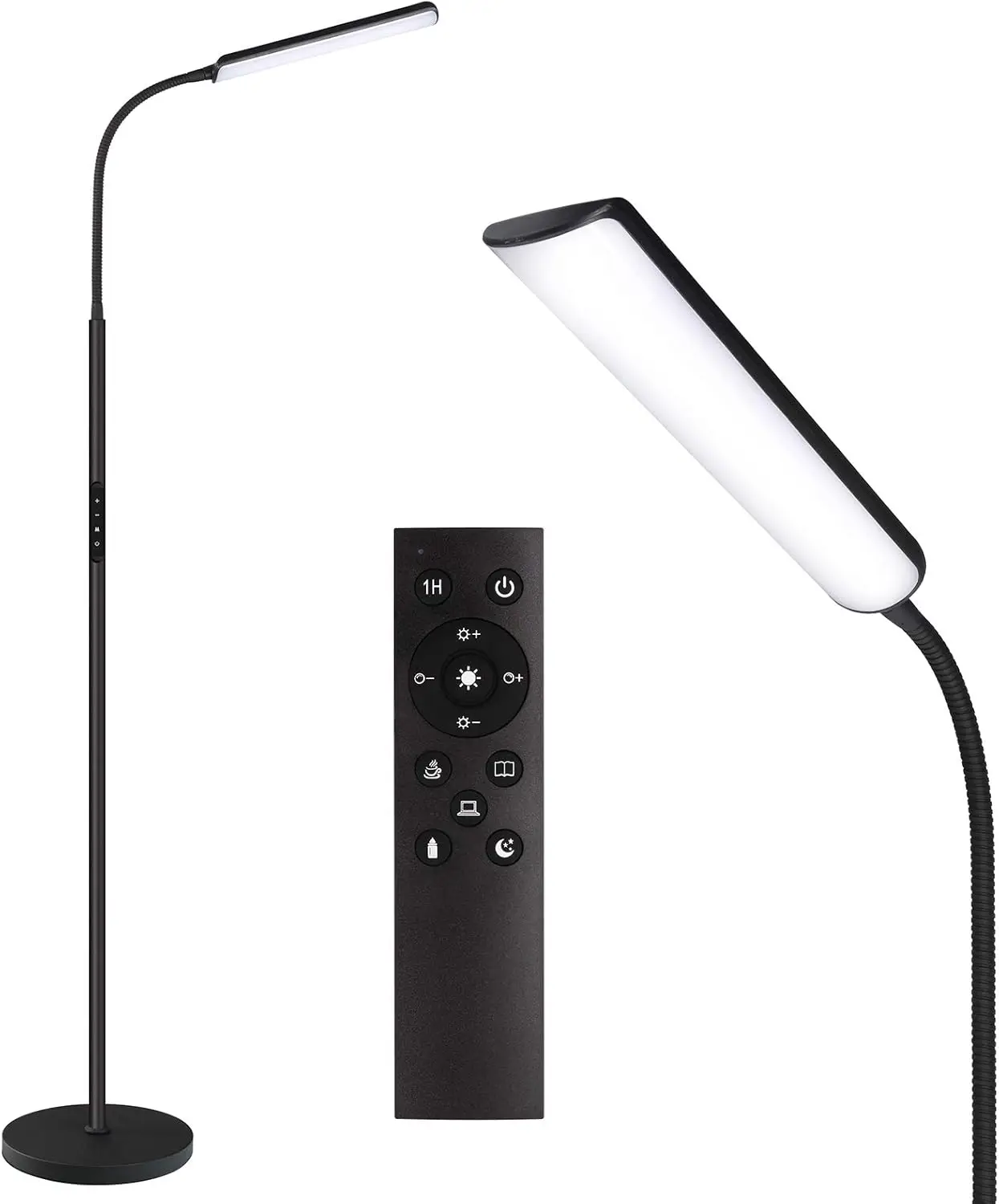 

LED Floor Lamp with Remote Control, Stepless Adjustable Brightness & Color Temperature, 15W Energy Saving for Living Room