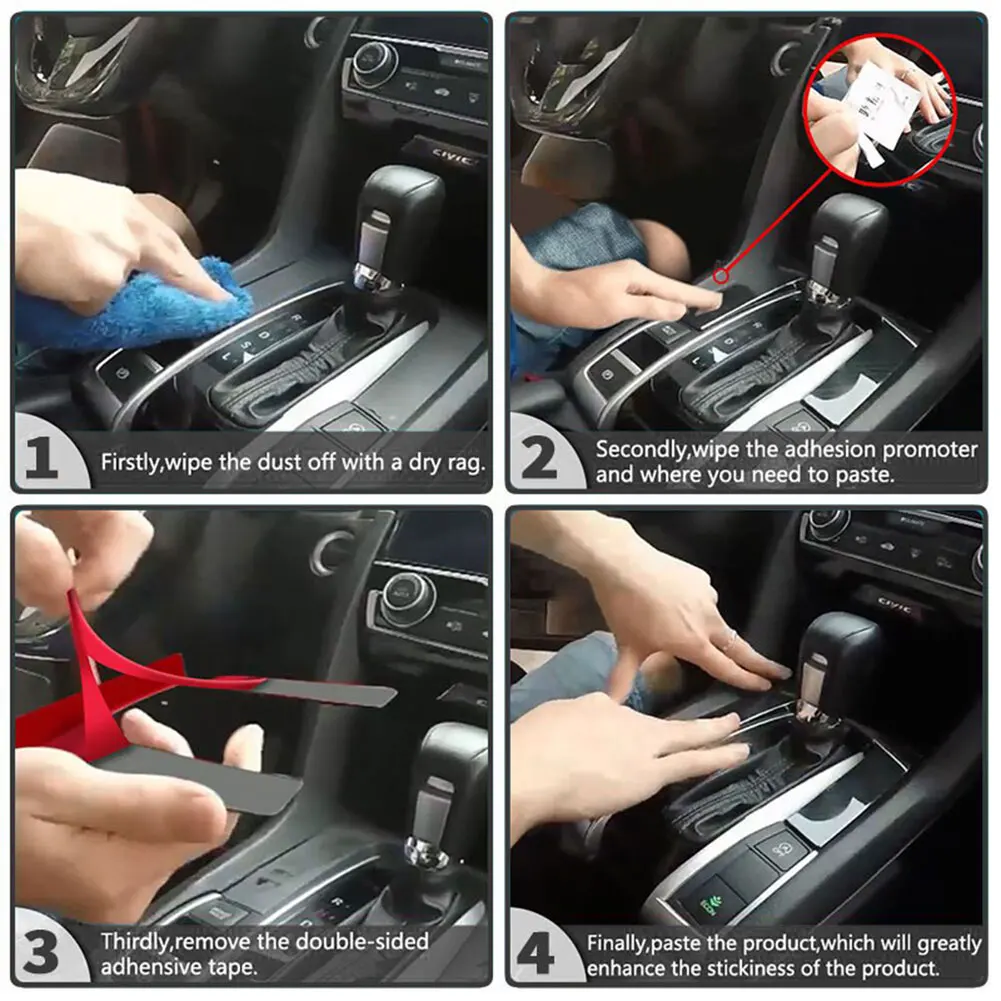 For Volkswagen Golf 7 GTI MK7 2014-2019 High-Gloss Carbon Fiber Car Interior Stickers - Car Window Control Panel Trim Stickers