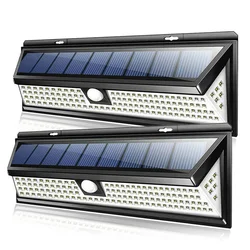 WAKYME 118 lampy solarne LED do dekoracji ogrodu PIR Motion Sensor kinkiet wodoodporny zasilany energią słoneczną awaryjne światło bezpieczeństwa