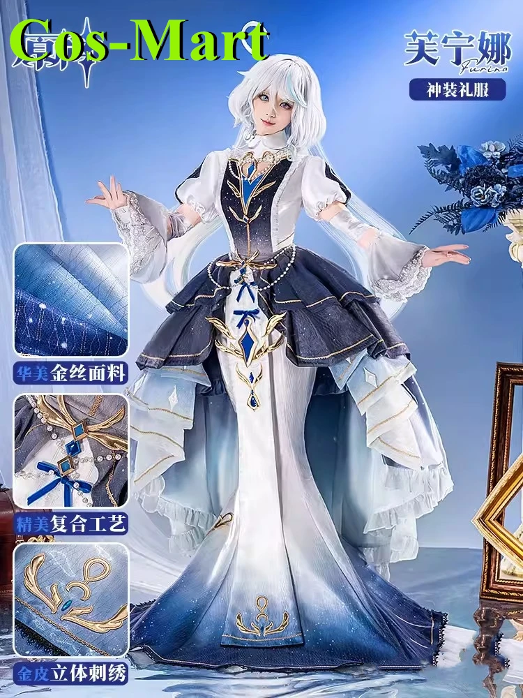 

Cos-Mart Game Genshin Impact Focalors Furina Cosplay Costume Furina de Fontaine School Halloween Role Play Water God XXXL