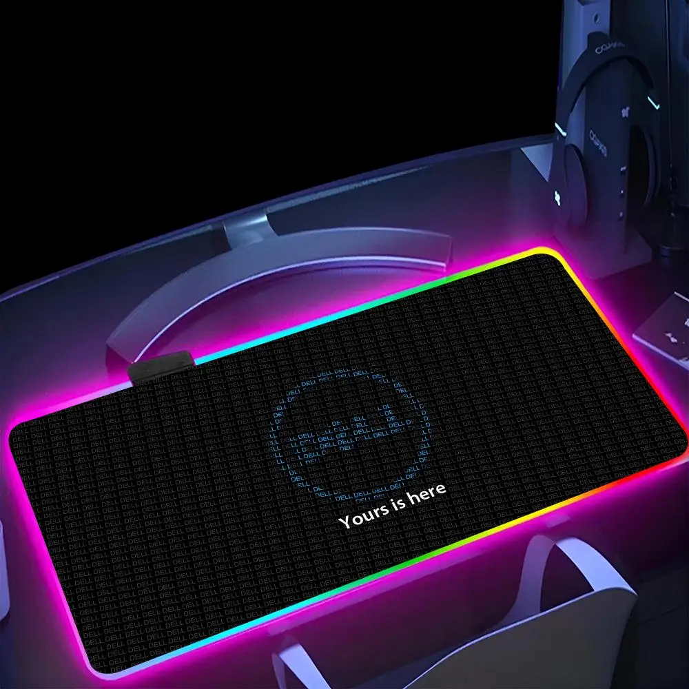 D-DellES Mouse Pad RGB Pc 70x40cm Mouse Pad Mousepad LED Glowing Mouse Mats Rubber Gaming Computer Mausepad