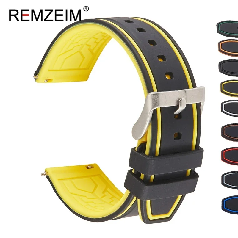 20mm 22mm 24mm Silicone Quick Release Band for Samsung Galaxy Watch 4 Active 2 42mm 46mm Huawei GT/2/2e/3/Pro Strap