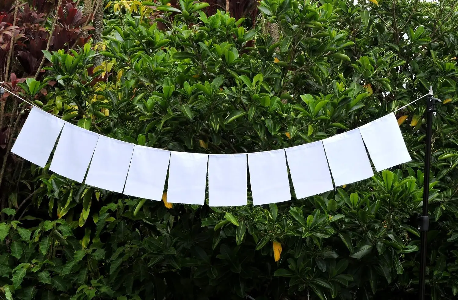 Flagicts 100% Polyester 14*21cm 10 Pcs Blank Prayer Bunting String Flags