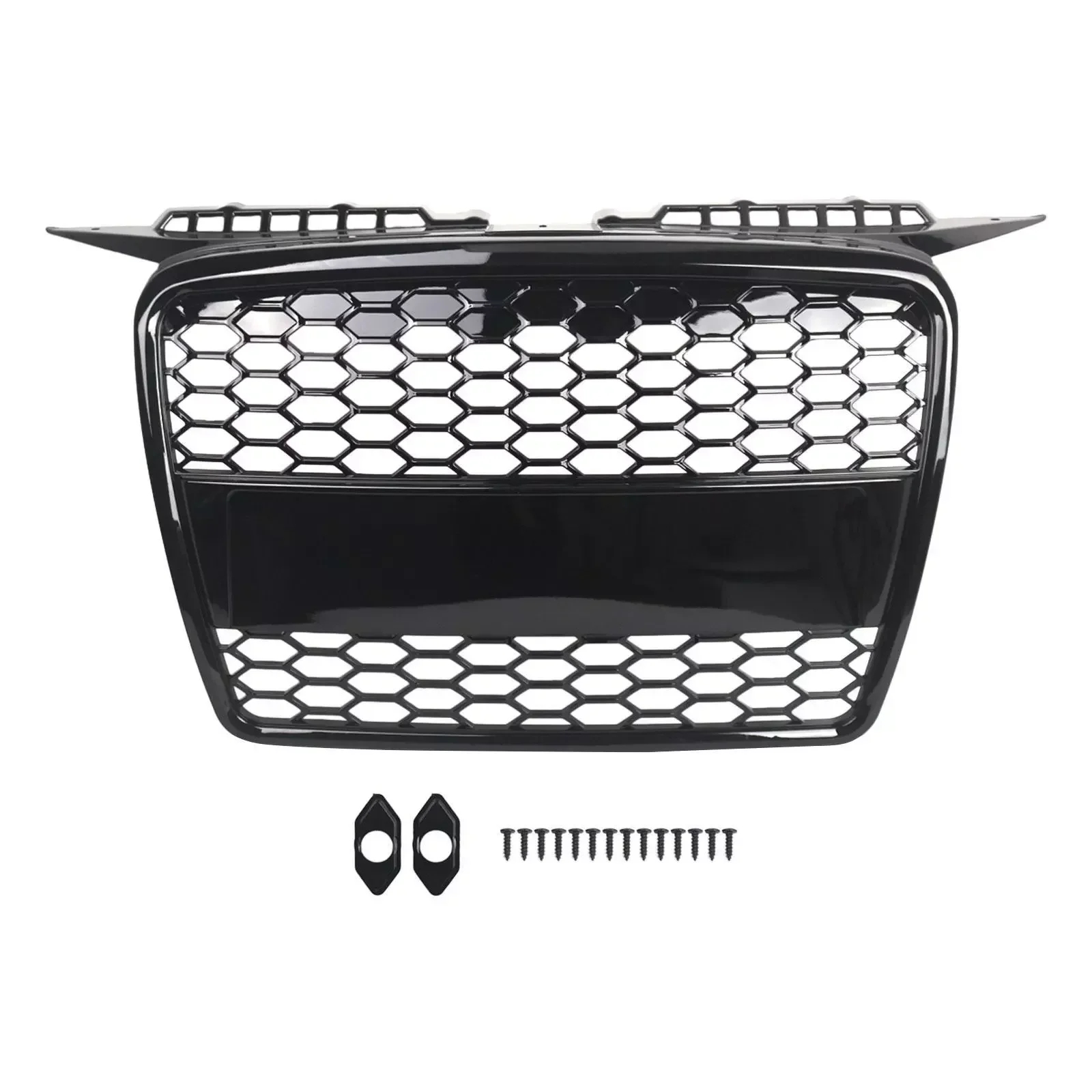 Glossy Black Car Front Bumper Center Grille Mesh Honeycomb Grill For Audi A3/A3 Quattro 8P 2004 2005 2006 2007 2008 8P4853651A