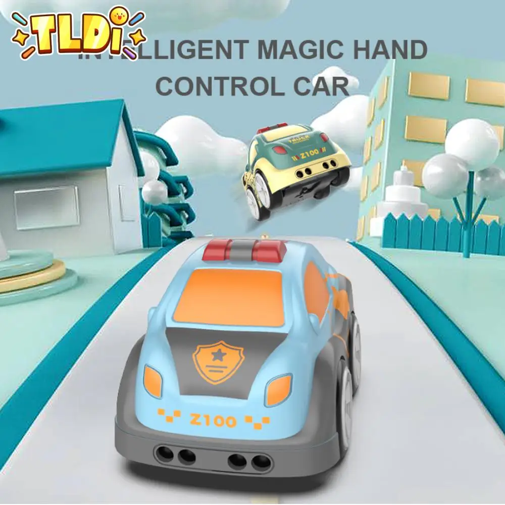 

Mini Rc Car Kids Toy Cartoon Remote Control Cars Induction Electric Vehicle Gesture Sensing Following Track Toys Children Gift