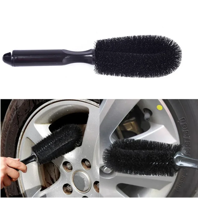 Car Wheel Cleaning Brush Tool Tire Washing Clean Tyre Alloy Soft Bristle Cleaner Car Rim Scrubber Cleaner Duster Detailing Brush