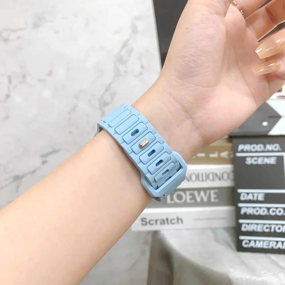 Two-color Silicone Strap for Apple Watch Band 45 44 41mm 49mm 46mm 42 40mm Wristband for iWatch Ultra3 S11 10 9 8 7 6 5 4 3 SE